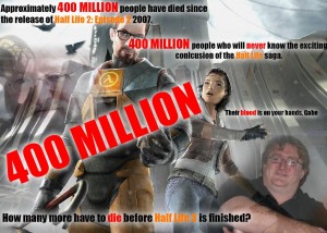 Fan-made collage depicting fan desire for Half-Life 3